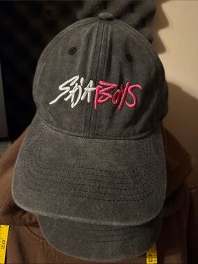Script Boys Embroidered Logo Black Baseball Cap